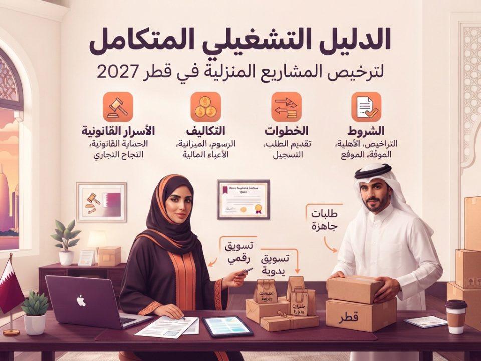 الدليل المتكامل لترخيص المشاريع المنزلية والتجارة الالكترونية في قطر 2027: الشروط، الخطوات، التكاليف، والأسرار القانونية والتجارية لنجاحك